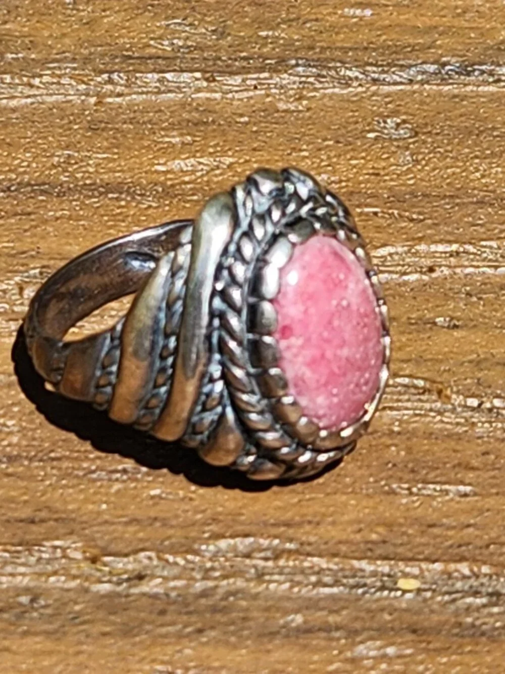 Carolyn Pollack Sterling Silver PINK RHODOCHROSITE STONE RING, size 8 - Picture 10 of 14